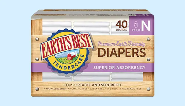 a box of Earth's Best diapers