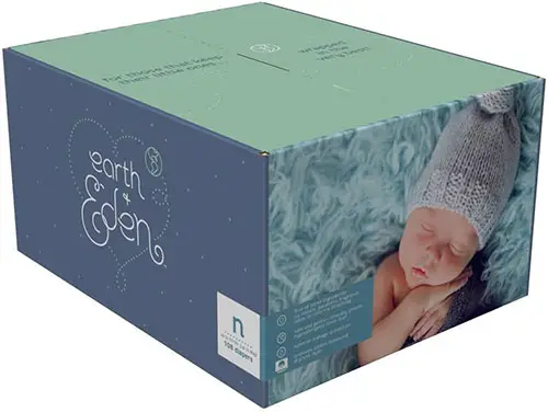 a box of earth eden diapers