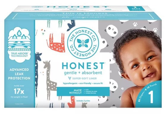 a box of Honest Diapers