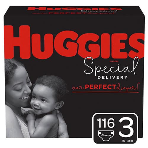 a box of Huggies Special Delivery diapers