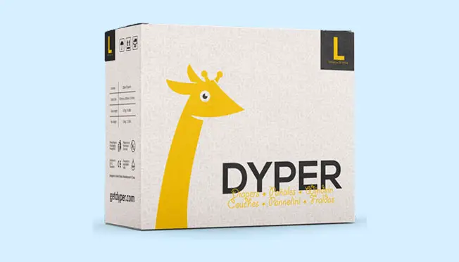 a box of dyper Diaper