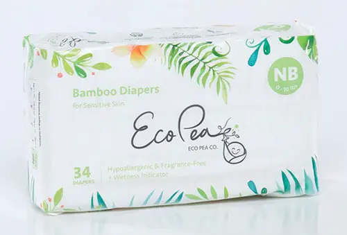 a pack of Eco Pea Diapers