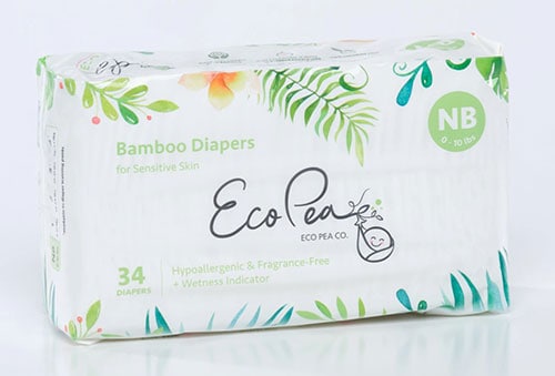 a pack of Eco Pea Diapers