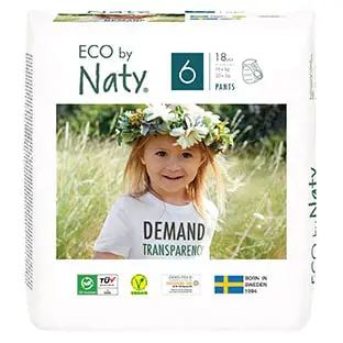 a pack of Eco by Naty training pants