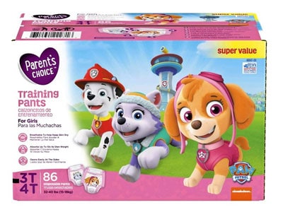 a box of Parent's Choice Training Pants