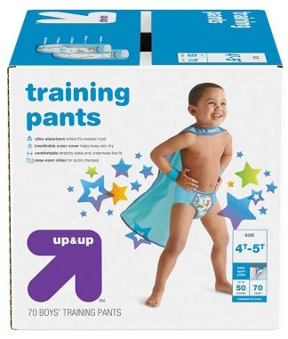 a box of Up & Up Training Pants