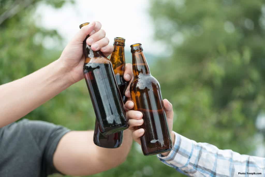 Man drinking beer