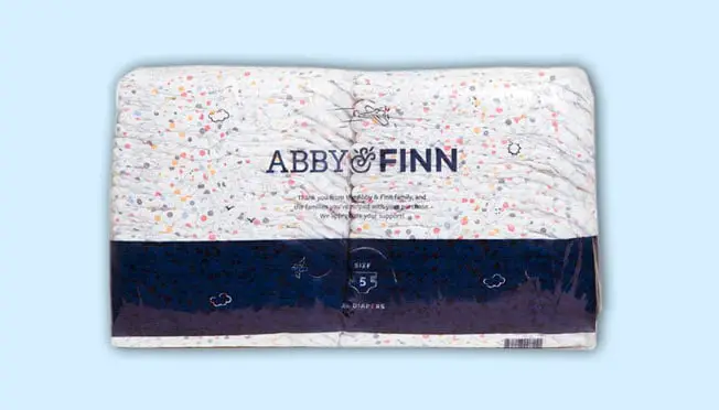 a pack of Abby & Finn Diapers