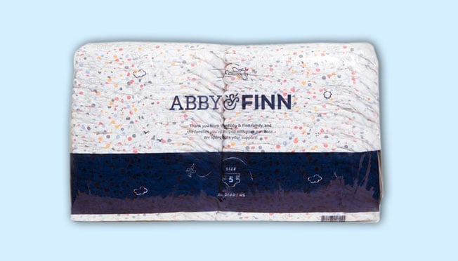 a pack of Abby & Finn Diapers