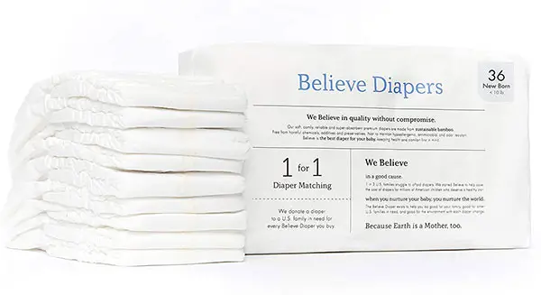 a pack of Believe diapers
