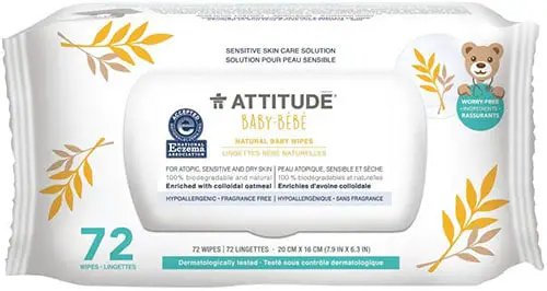 a pack of Attitude baby wipes