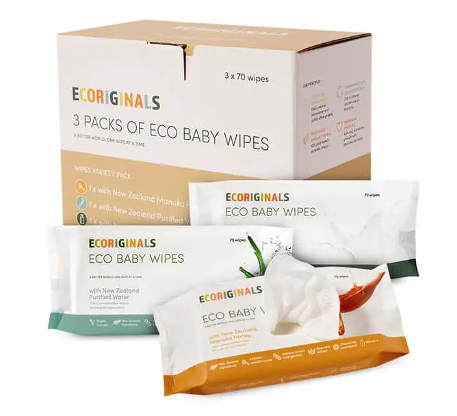Three packs of Ecoriginals Baby Wipes