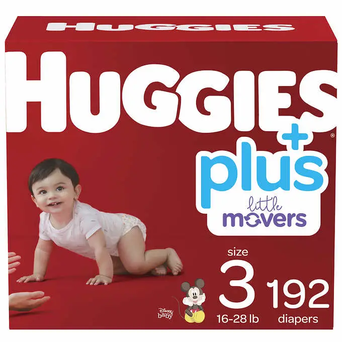 a box of Huggies Little Movers Plus