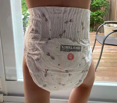 Kirkland diaper view from the back